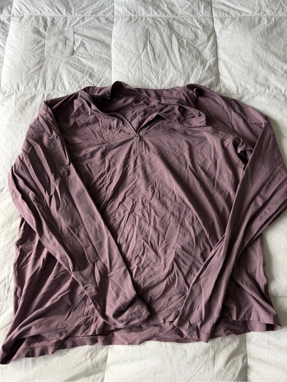 Lightweight Fabletics Quarter-Zip Pullover in Dusty Mauve